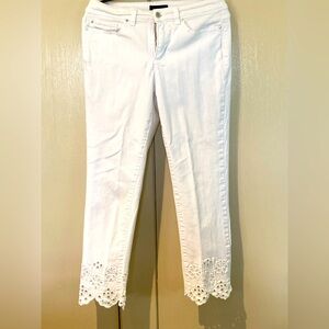 Charter Club White Jean with Eyelet Detail sz 6